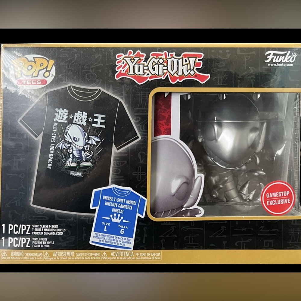 Yu-Gi-Oh! Funko Blue Eyes Toon Dragon Metallic M T-Shirt  GameStop Excl.